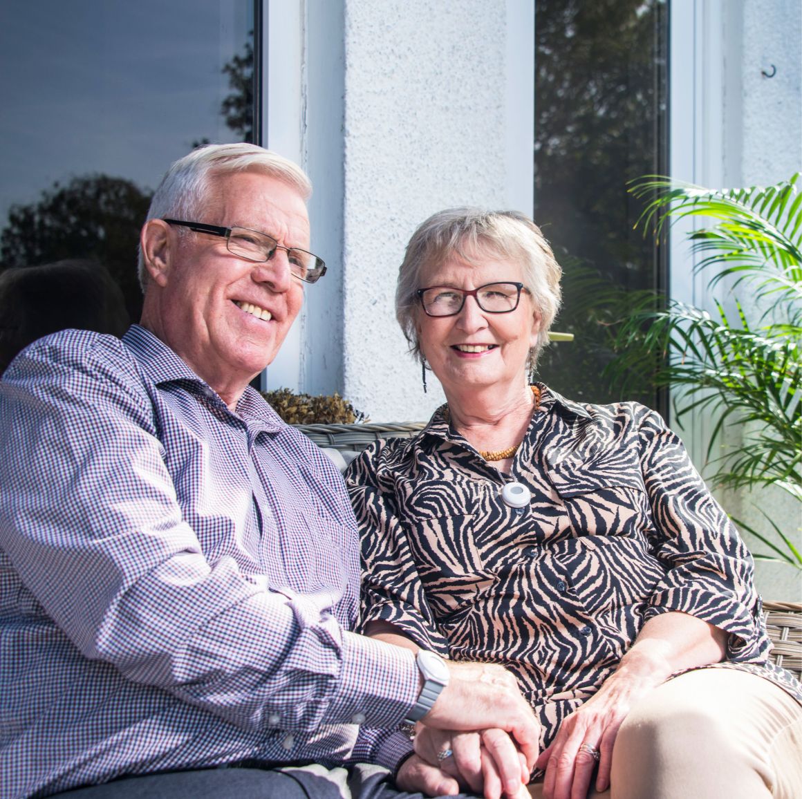 Happy clients holding hands